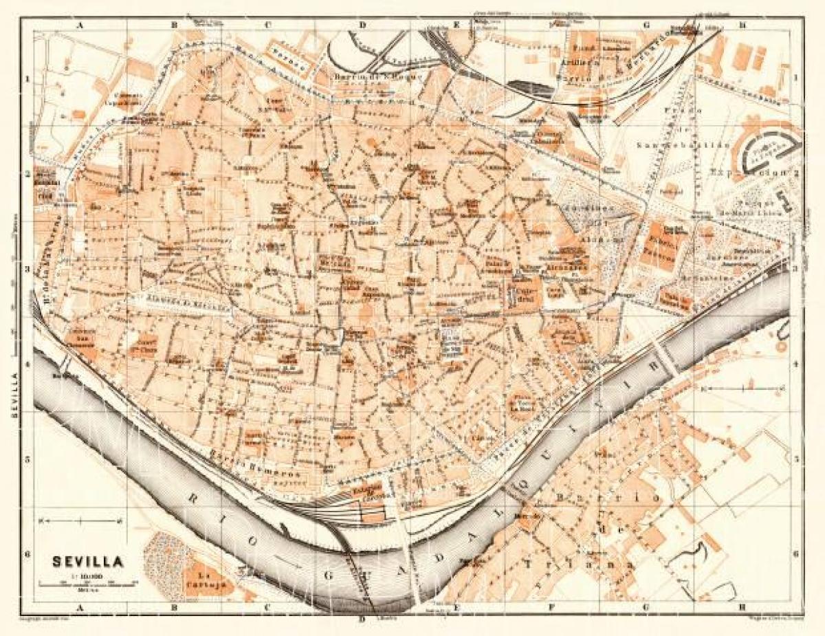 خريطة المدينة القديمة في أسبانيا إشبيلية