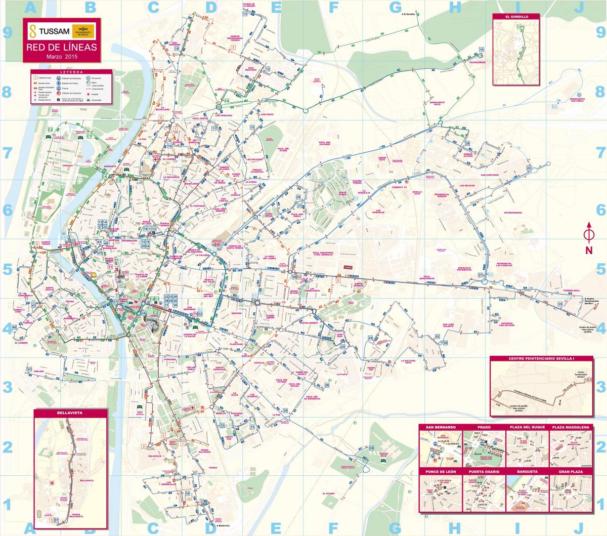 إشبيلية خريطة النقل العام