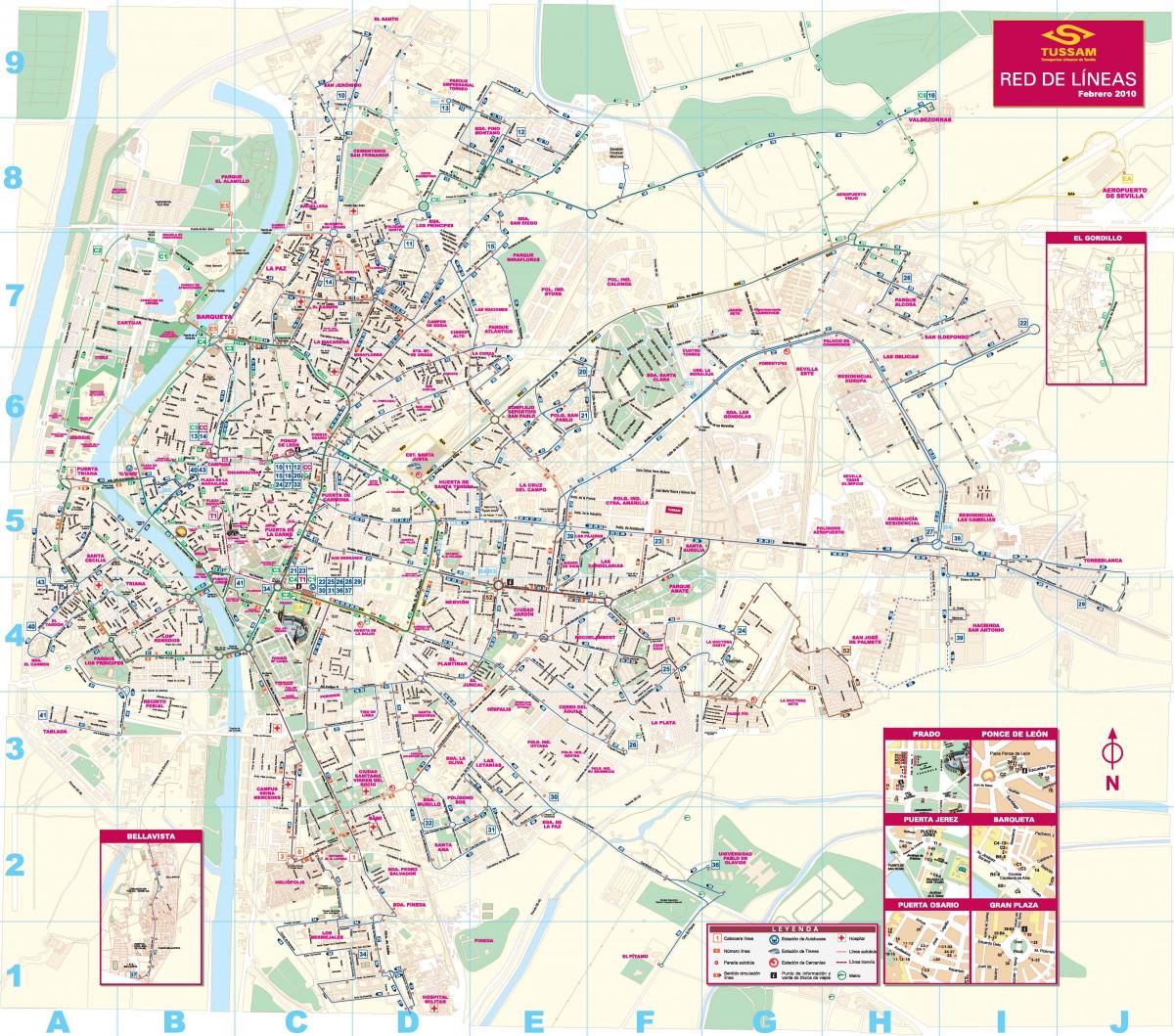 خريطة إشبيلية محطة الحافلات