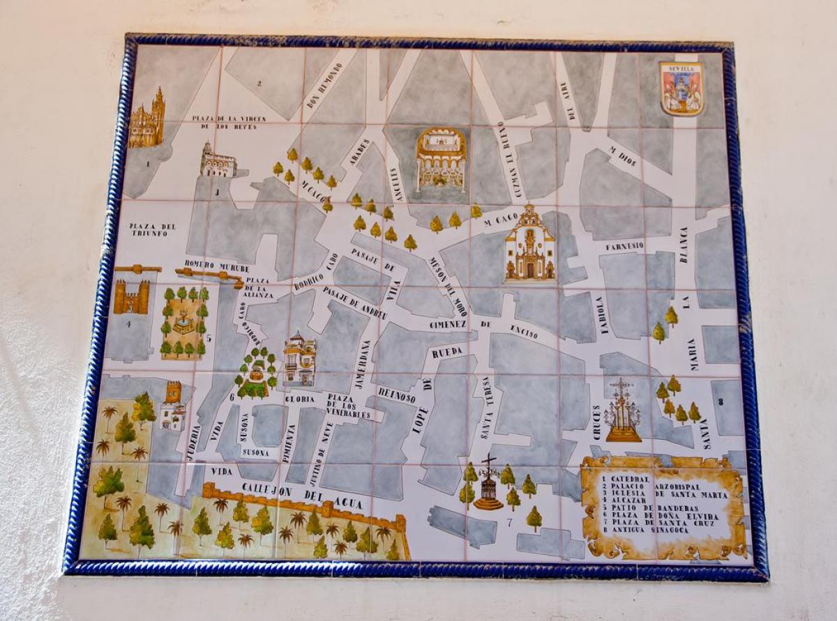 خريطة الحي اليهودي في إشبيلية