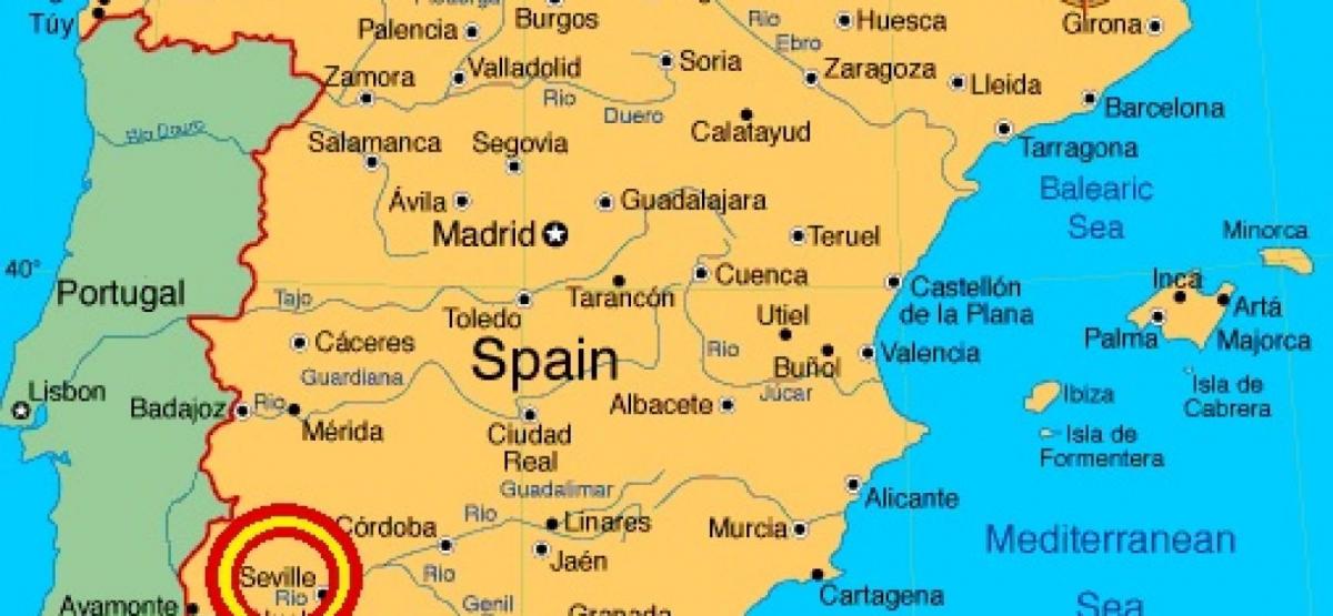 خريطة إسبانيا عرض إشبيلية
