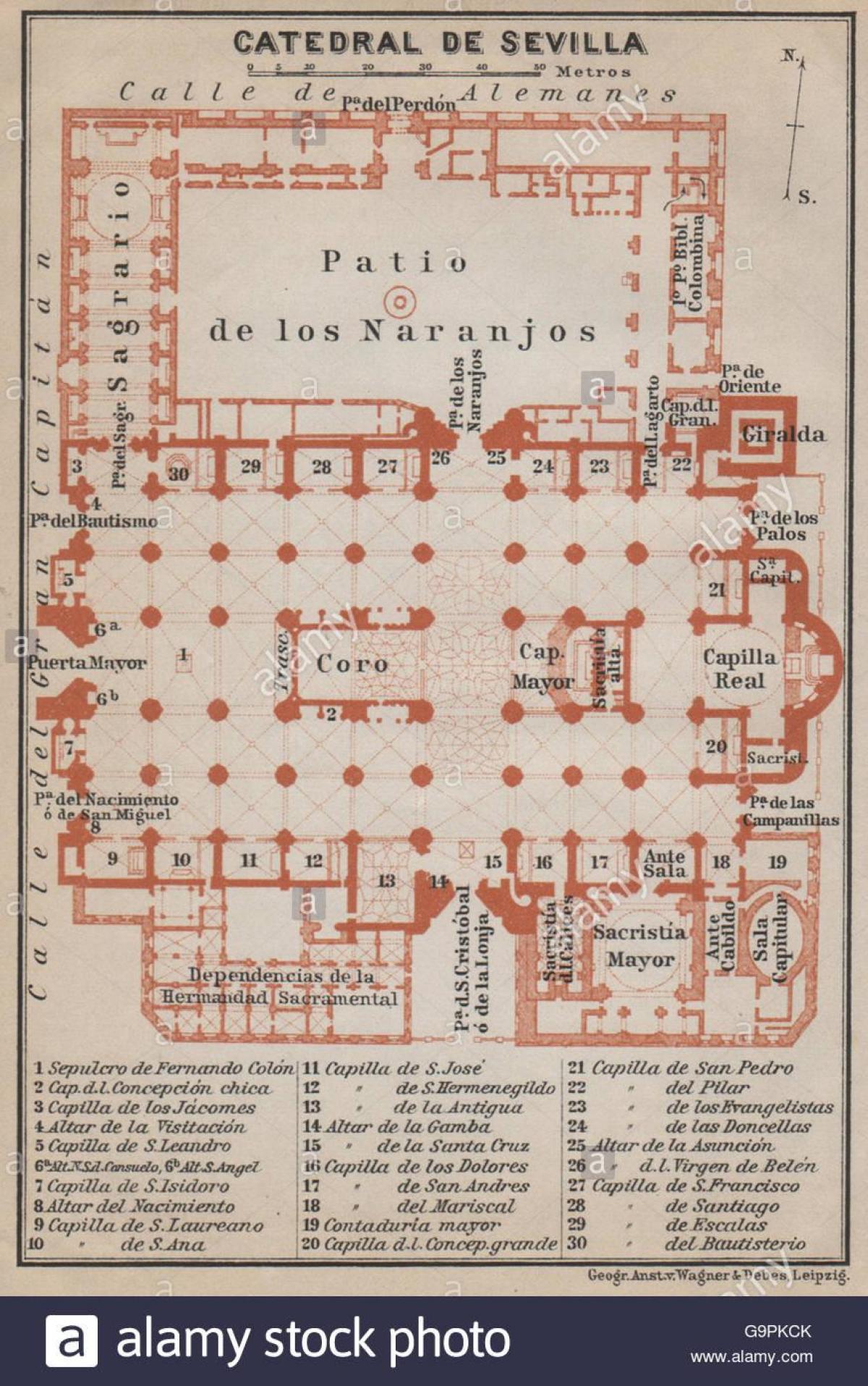 خريطة من كاتدرائية إشبيلية