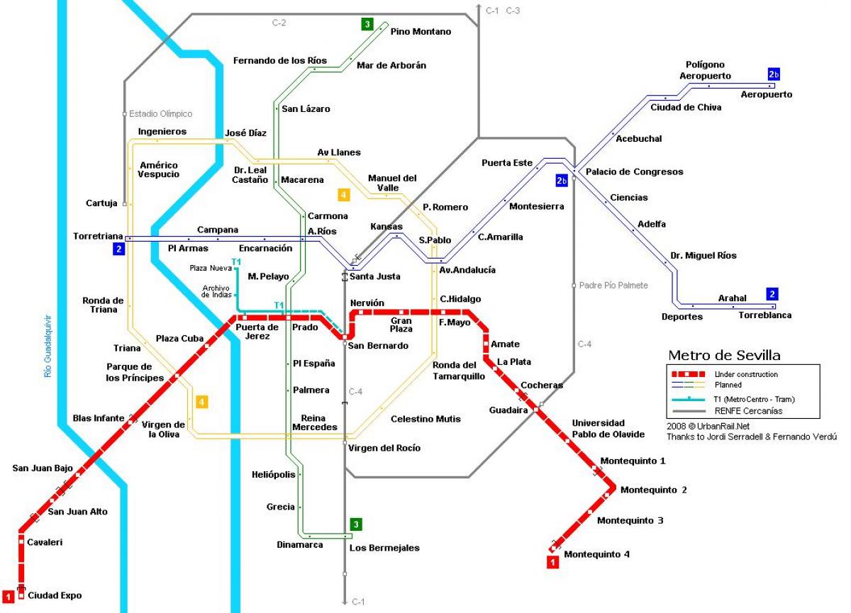 خريطة مترو إشبيلية
