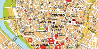 خريطة أسبانيا إشبيلية وسط المدينة